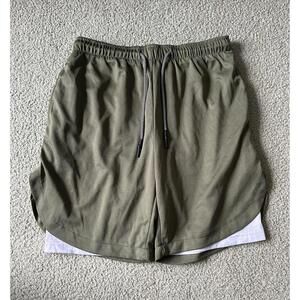 Men’s Green Athletic Shorts, Liner & Inner Phone Pocket